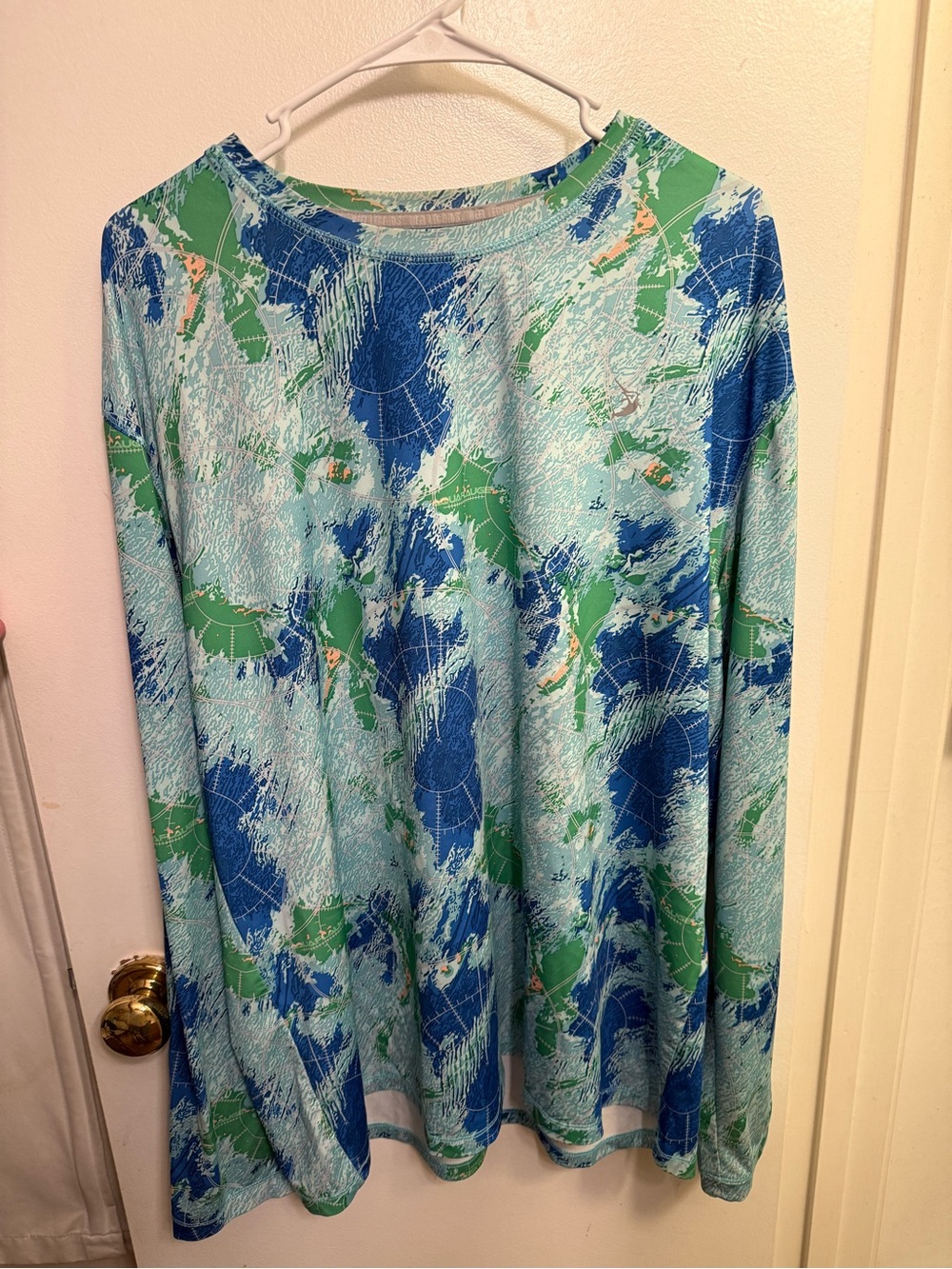 Aquaflauge Light Blue & Green Printed Long Sleeve Women’s Top